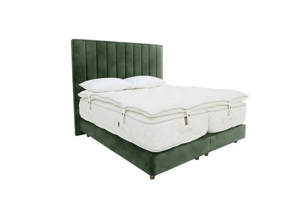 Harrison Spinks Yorkshire 40K Shallow Divan Set with Zip and Link Mattress with Topper King Size Lovely Conifer