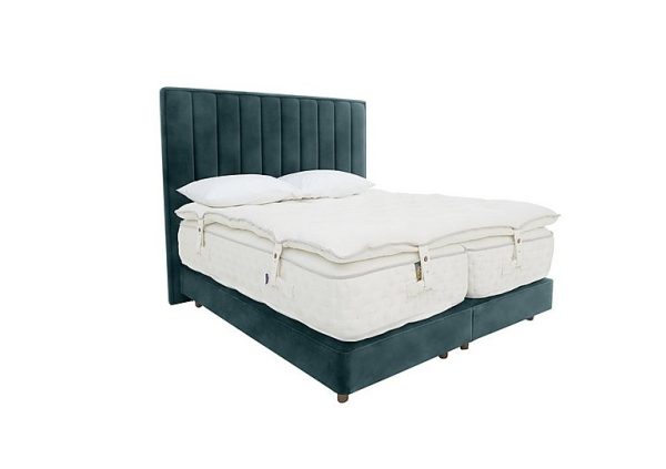 Harrison Spinks Yorkshire 40K Shallow Medium Divan Set with Zip and Link Firm Mattress with Topper King Size Lovely Ocean