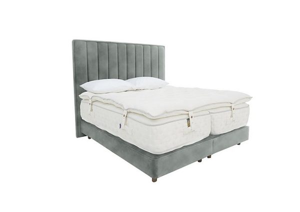 Harrison Spinks Yorkshire 40K Shallow Divan Set with Zip and Link Mattress with Topper King Size Lovely Slate