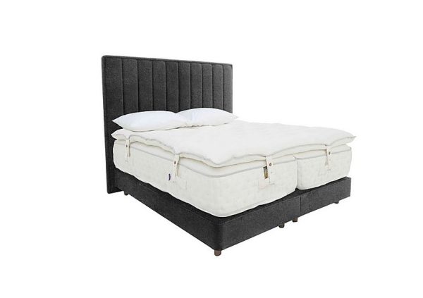 Harrison Spinks Yorkshire 40K Shallow Divan Set with Zip and Link Medium Mattress with Topper King Size Mole Charcoal