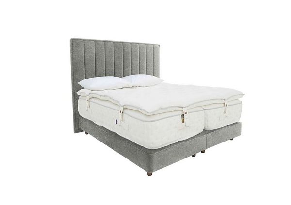 Harrison Spinks Yorkshire 40K Shallow Divan Set with Zip and Firm Link Mattress with Topper King Size Mole Mercury