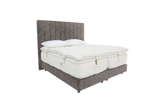 Harrison Spinks Yorkshire 40K Shallow Medium Divan Set with Zip and Link Mattress with Topper King Size Opal Granite