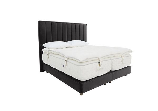 Harrison Spinks Yorkshire 40K Shallow Medium Divan Set with Zip and Link Firm Mattress with Topper King Size Seven Anthracite