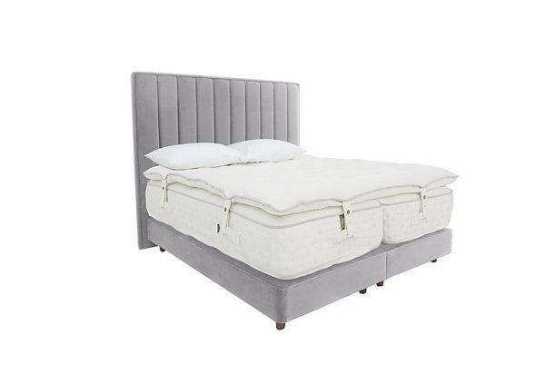 Harrison Spinks Yorkshire 40K Shallow Medium Divan Set with Zip and Link Mattress with Topper King Size Seven Lilac