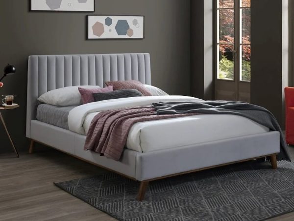 Time Living Albany King Size Light Grey Fabric Bed