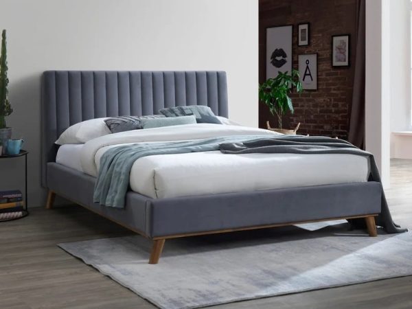 Time Living Albany King Size Dark Grey Fabric Bed