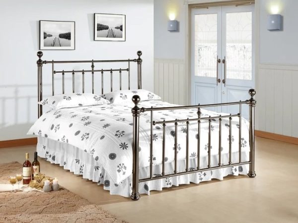 Time Living Alexander King Size Black Nickel Metal Bed