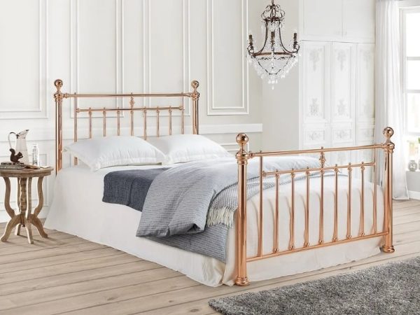 Time Living Alexander Double Rose Gold Metal Bed