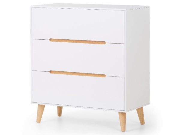 Julian Bowen Alicia 3 Drawer Chest Oak and White Drawer Chest