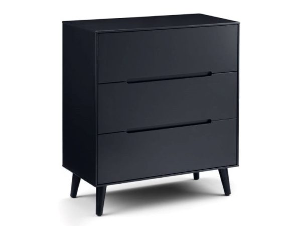 Julian Bowen Alicia 3 Drawer Chest Anthracite Drawer Chest