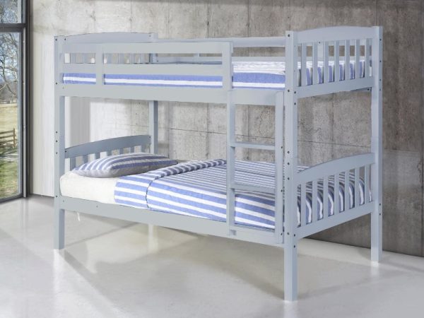 Heartlands Furniture Ashbrook Solid Wood Bunk Bed Single Grey Bunk Bed