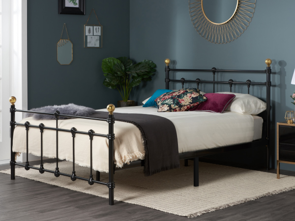 Birlea Atlas Black Double Black Metal Bed