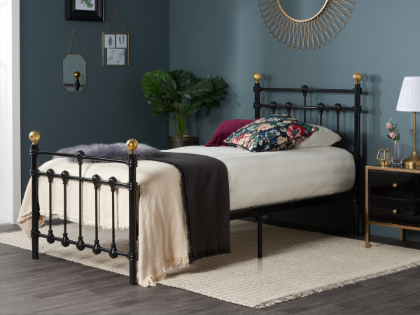 Birlea Atlas Black Single Black Metal Bed