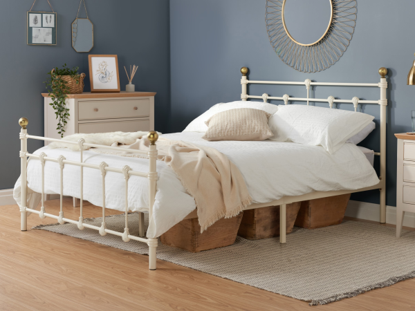 Birlea Atlas Cream Double Cream Metal Bed