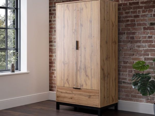 Julian Bowen Bali 2 Door 1 Drawer Wardrobe Oak Wardrobe