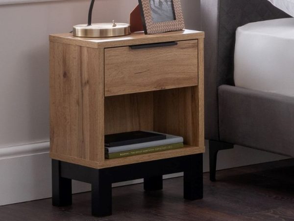 Julian Bowen Bali 1 Drawer Bedside Oak Bedside Chest