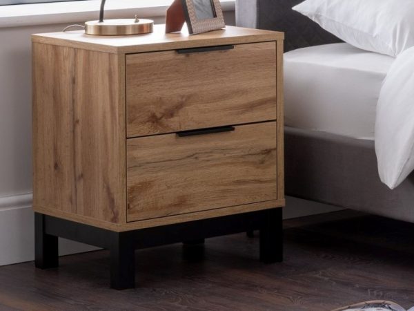 Julian Bowen Bali 2 Drawer Bedside Oak Bedside Chest