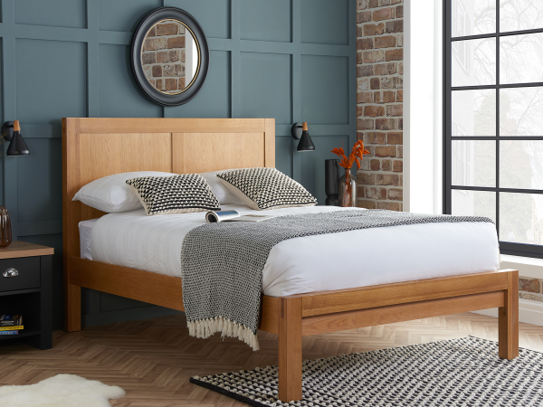 Birlea Bellevue Double Oak Wooden Bed