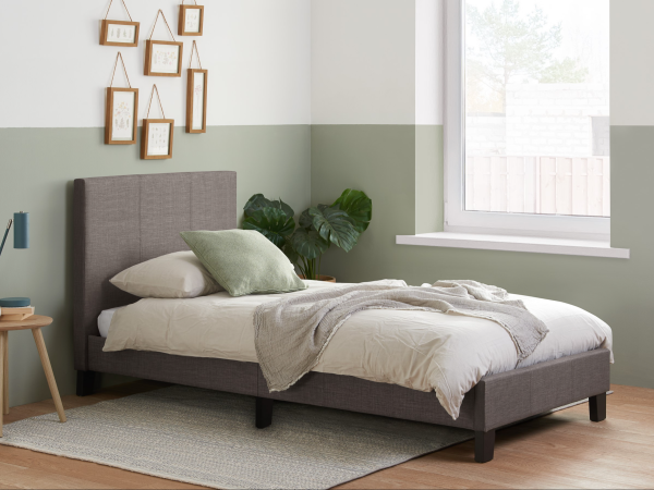 Birlea Berlin Grey Single Grey Fabric Fabric Bed