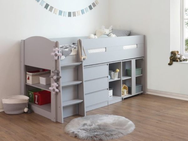 Flintshire Furniture Billie Mid Sleeper Single Grey Mid Sleeper