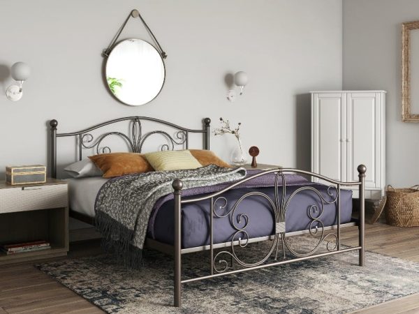 Dorel Bombay Metal Bed King Size Bronze Metal Bed