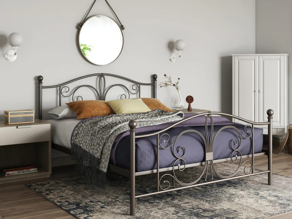 Dorel Bombay Metal Bed Double Bronze Metal Bed