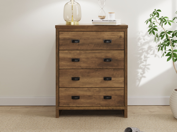 GFW Boston 4 Drawer Chest Oak Drawer Chest