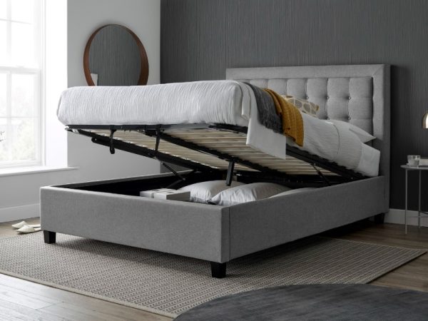 Bedmaster Brandon Ottoman Double Grey Ottoman Bed