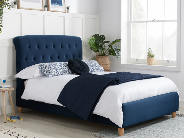 Birlea Brompton Small Double Midnight Blue Fabric Bed