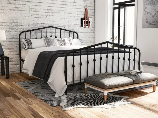 Dorel Bushwick Metal Bed King Size Black Metal Bed