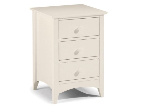 Julian Bowen Cameo 3 Drawer Bedside Stone White Bedside Chest