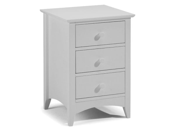 Julian Bowen Cameo 3 Drawer Bedside Dove Grey Bedside Chest