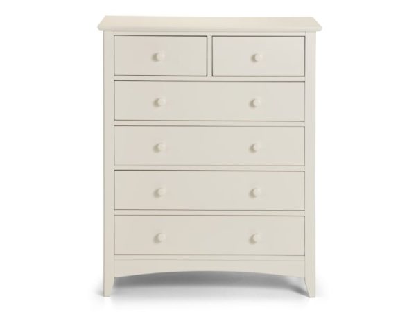 Julian Bowen Cameo 4 plus 2 Chest Stone White Drawer Chest