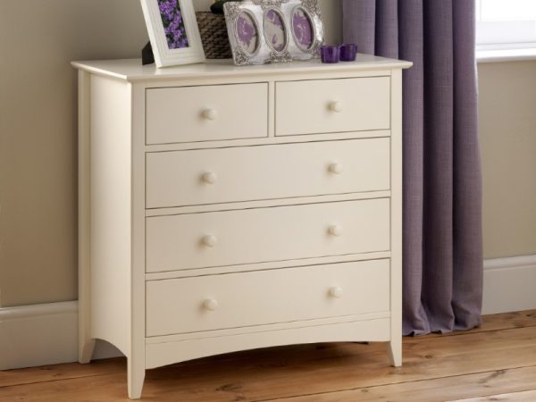 Julian Bowen Cameo 3 plus 2 Drawer Chest Stone White Drawer Chest