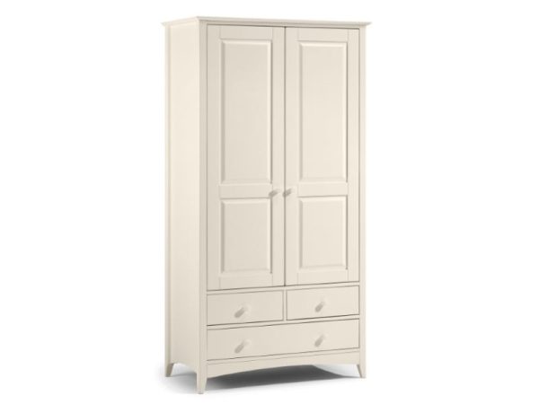 Julian Bowen Cameo Combination Wardrobe Stone White Wardrobe