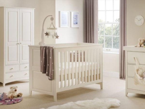 Julian Bowen Cameo Cot Bed Stone White Cot Bed