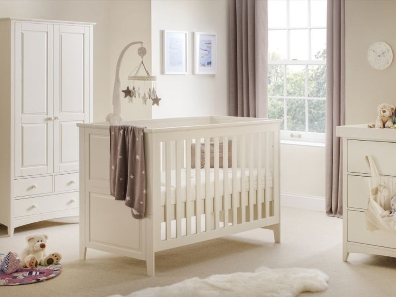 Julian Bowen Cameo Cot Bed Stone White Cot Bed | Bed Sava