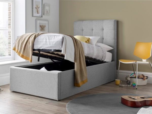 Bedmaster Candy Ottoman Single Grey Ottoman Bed