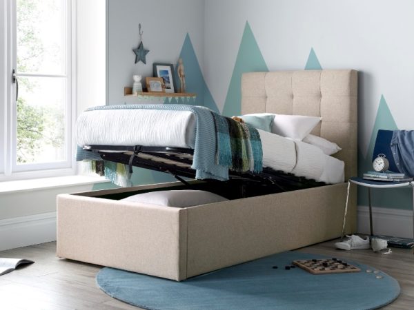 Bedmaster Candy Ottoman Single Oatmeal Ottoman Bed