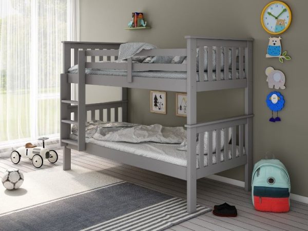 Bedmaster Carra Bunk Bed Single Wood Grey Bunk Bed