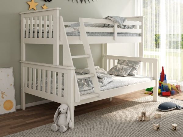 Bedmaster Carra Triple Sleeper Small Double White Bunk Bed