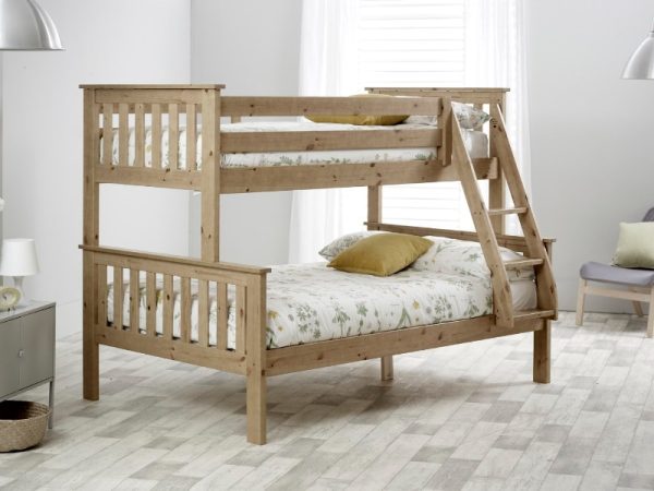 Bedmaster Carra Triple Sleeper Small Double Pine Bunk Bed