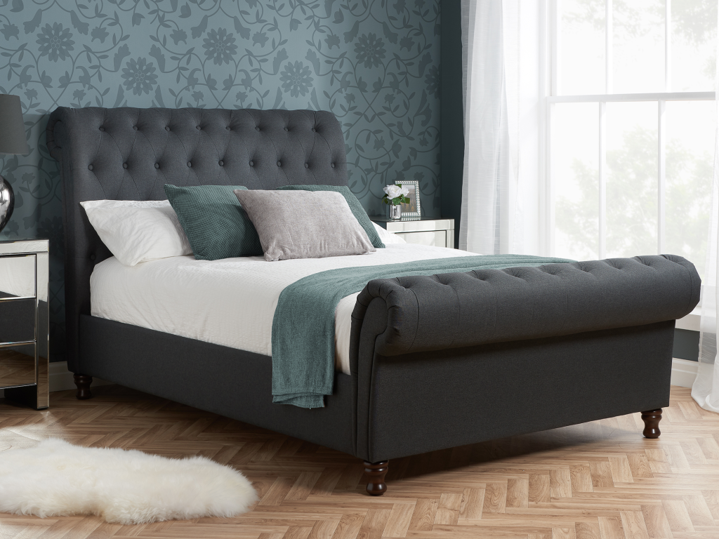 Birlea Castello King Size Charcoal Fabric Bed