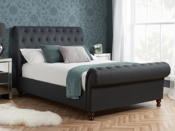 Birlea Castello Double Charcoal Fabric Bed