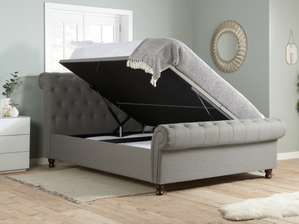 Birlea Castello Side Ottoman Super King Grey Ottoman Bed