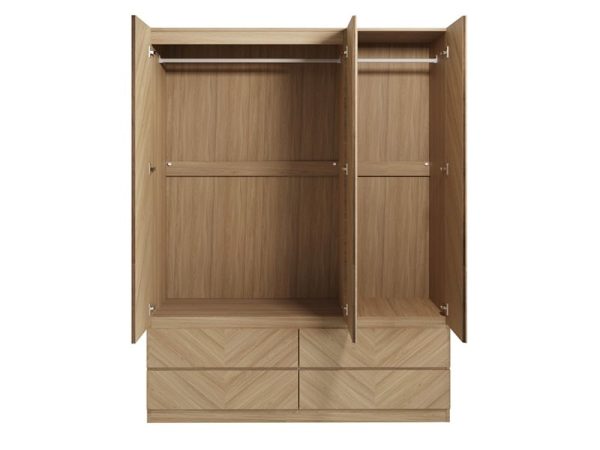 GFW Catania 3 Door 4 Drawer Wardrobe Oak Wardrobe