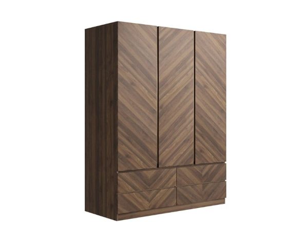 GFW Catania 3 Door 4 Drawer Wardrobe Walnut Wardrobe