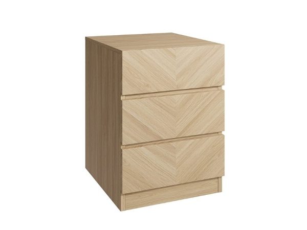 GFW Catania 3 Drawer Bedside Oak Bedside Chest