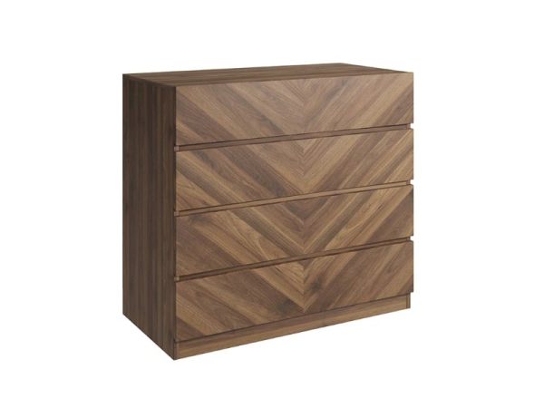 GFW Catania 4 Drawer Chest Walnut Drawer Chest