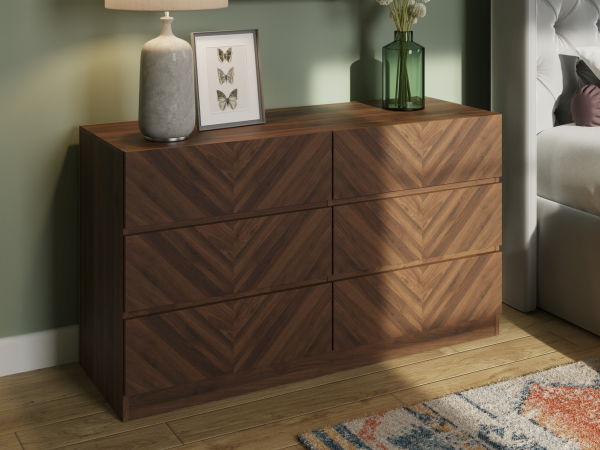 GFW Catania 3 Plus 3 Chest Walnut Drawer Chest